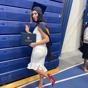 White Ruffle Hem Dress